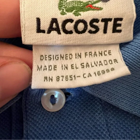 Lacoste Men's Blue Polo Shirt size 4-medium AND a Freebie Lacoste button up - Picture 4 of 7